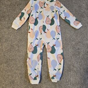 Carter's Peach and Green Kids Pajama Footies